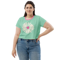 Mint Daisy Crop Tee