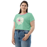 Mint Daisy Crop Tee