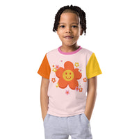 Smiley Flower Kids Colorblock Tee