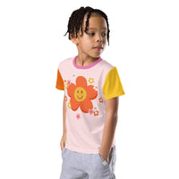Smiley Flower Kids Colorblock Tee