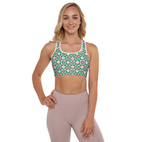 Groovy Green Padded Sports Bra