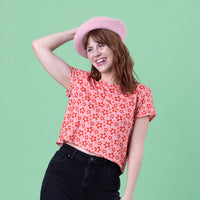 Monochrome Red Crop Tee