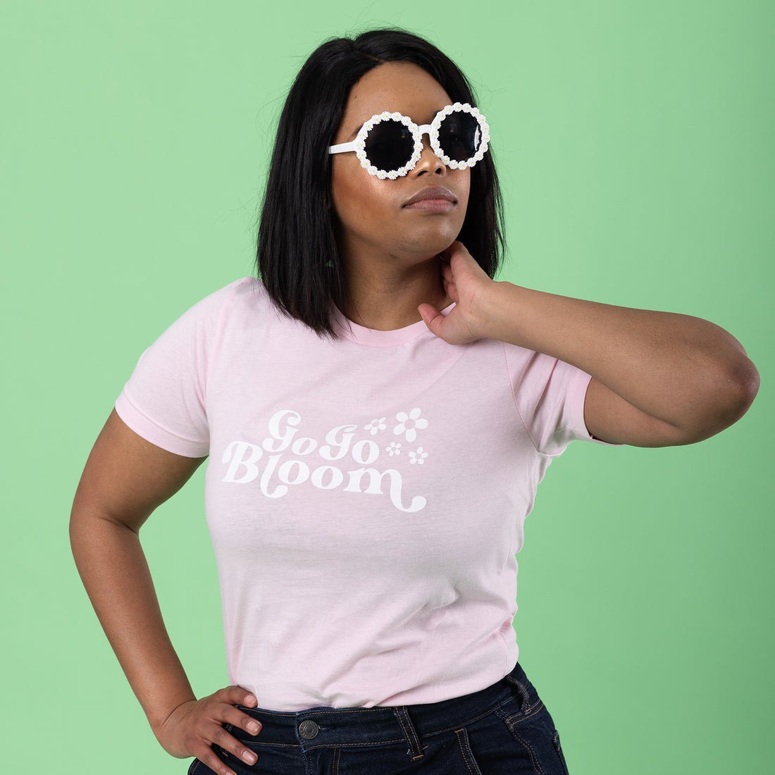 GoGoBloom White Logo Short-Sleeve Unisex T-Shirt