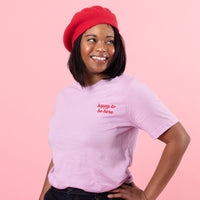 Happy to be Here Embroidered Short-Sleeve Unisex T-Shirt