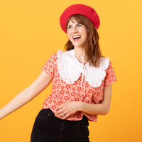 Monochrome Red Crop Tee
