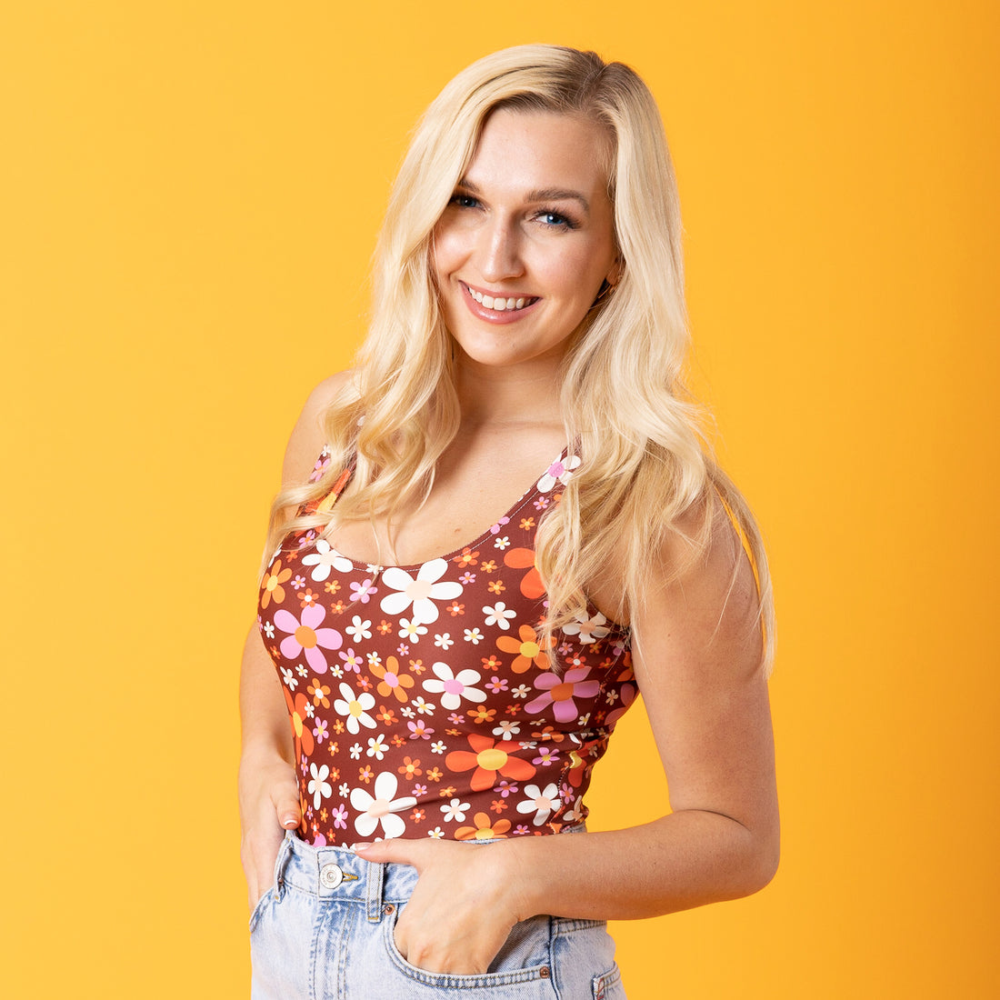 Daisy Mahogany Crop Tank