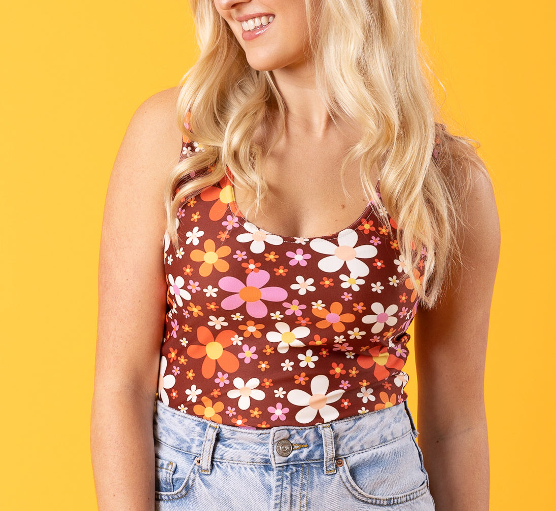 Daisy Mahogany Crop Tank