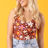Daisy Mahogany Crop Tank