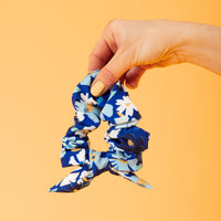 Fleur Blue Scrunchie
