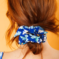 Fleur Blue Scrunchie