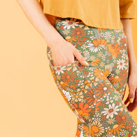 '70s Green Leggings with Pockets