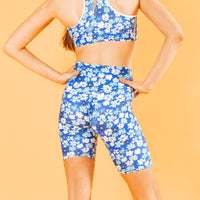 Fleur Blue Biker Shorts