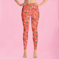 Holidaisy Red Yoga Leggings