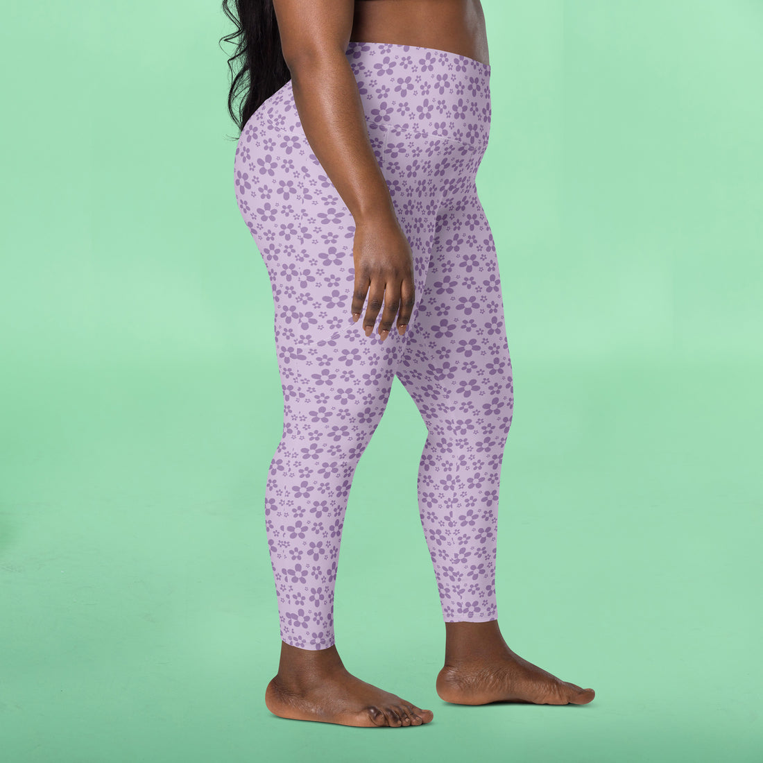 Monochrome Lavender Leggings with Pockets