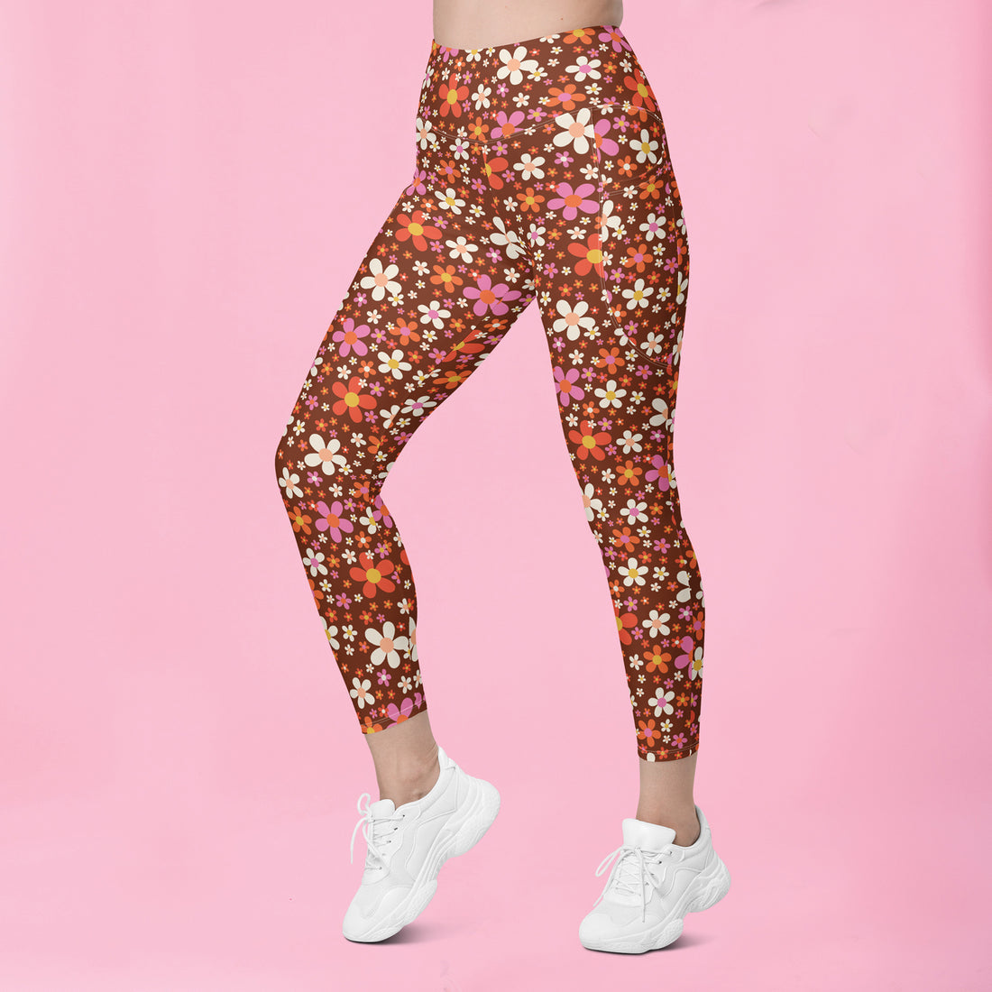 Daisy Mahogany Leggings with Pockets
