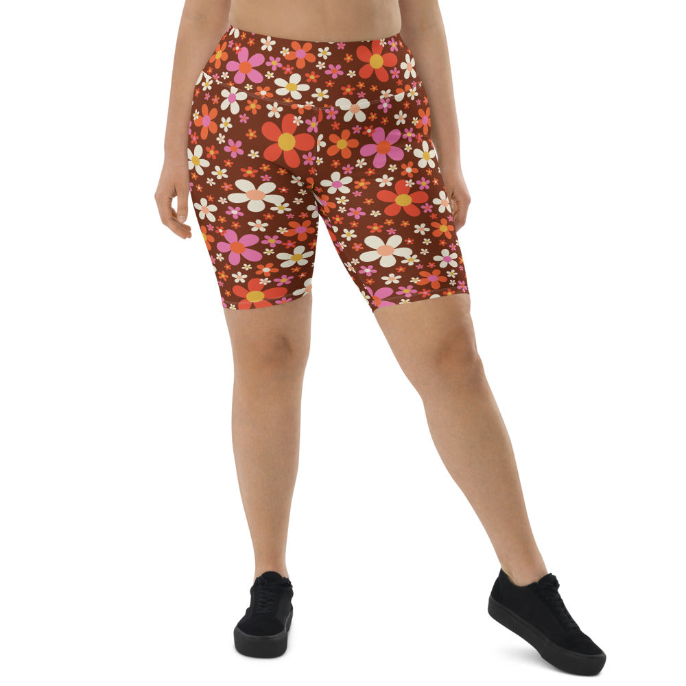 Daisy Mahogany Biker Shorts