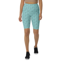 Monochrome Blue Biker Shorts