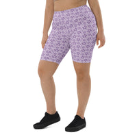 Monochrome Lavender Biker Shorts