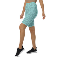Monochrome Blue Biker Shorts