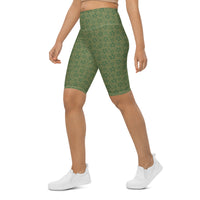Monochrome Green Biker Shorts
