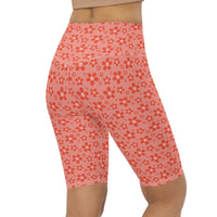 Monochrome Red Biker Shorts