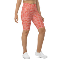 Monochrome Red Biker Shorts