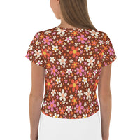Daisy Mahogany Crop Tee