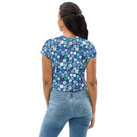 Fleur Blue Crop Tee