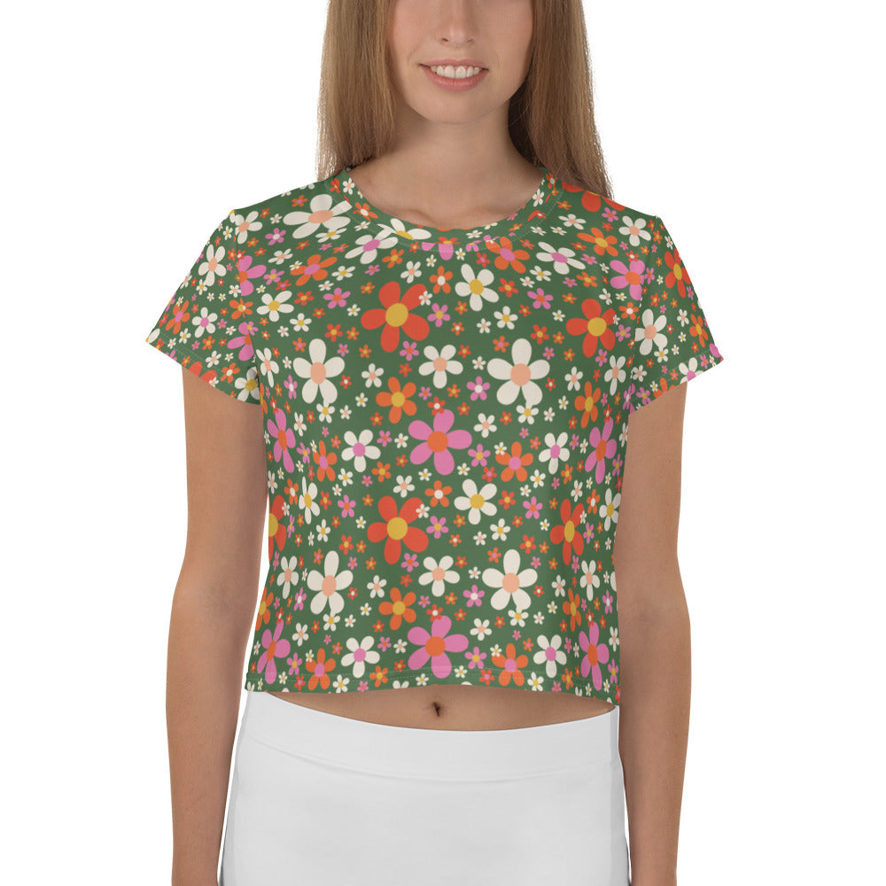 Daisy Green Crop Tee