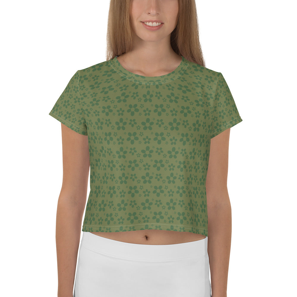 Monochrome Green Crop Tee