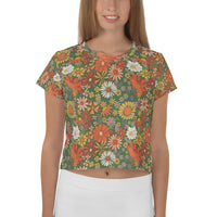'70s Green Crop Tee