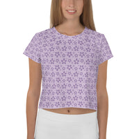 Monochrome Lavender Crop Tee