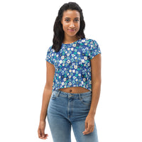 Fleur Blue Crop Tee