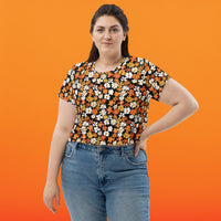 Fleur Black Crop Tee