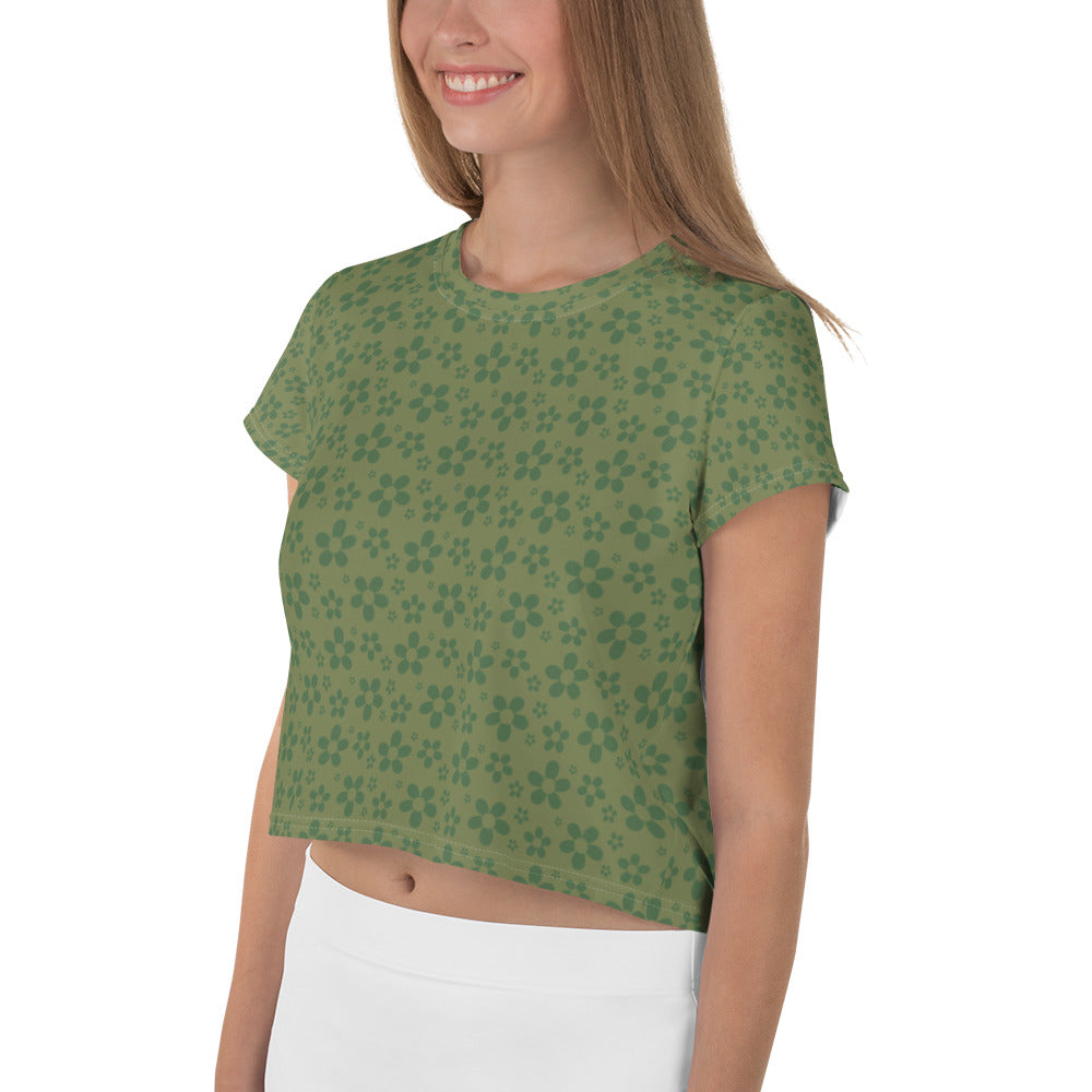 Monochrome Green Crop Tee