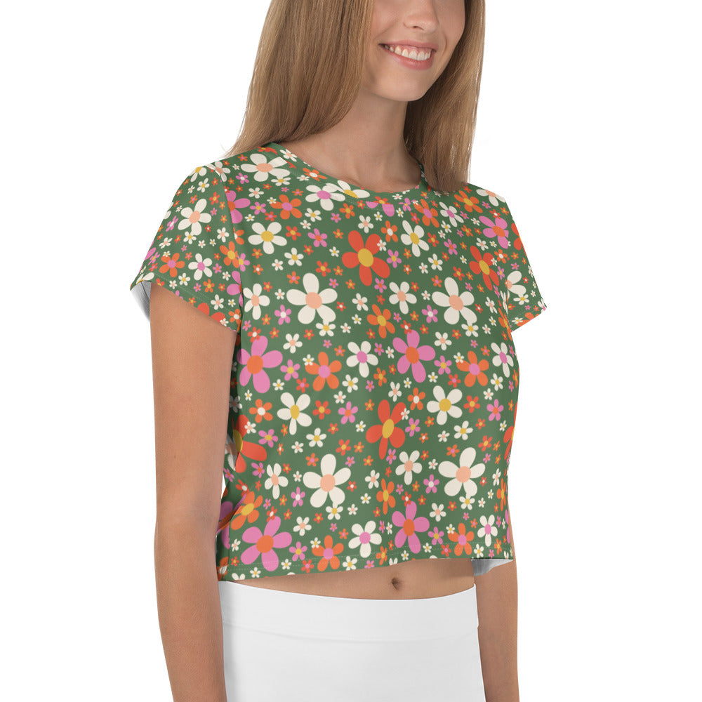 Daisy Green Crop Tee