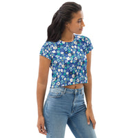 Fleur Blue Crop Tee