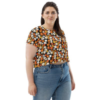Fleur Black Crop Tee