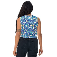 Fleur Blue Crop Tank