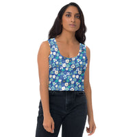 Fleur Blue Crop Tank