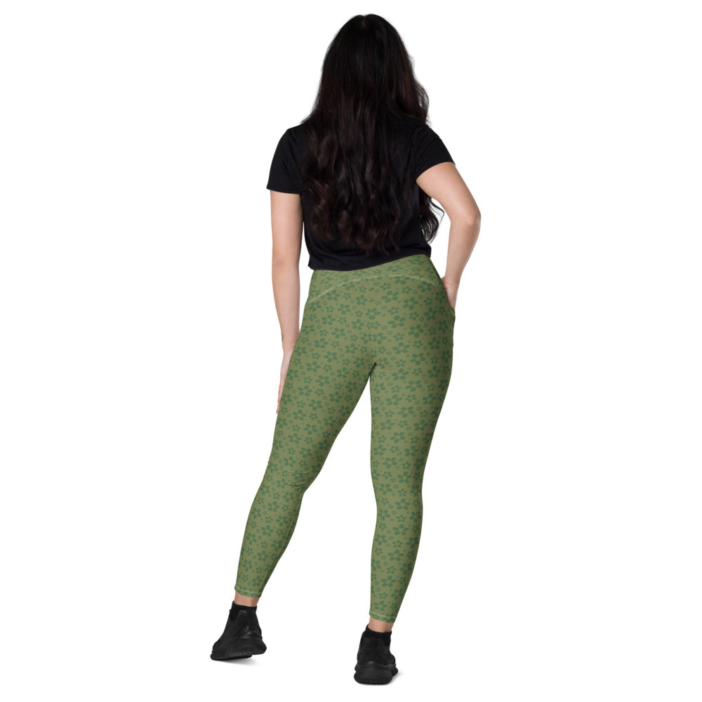 Monochrome Green Leggings with Pocket