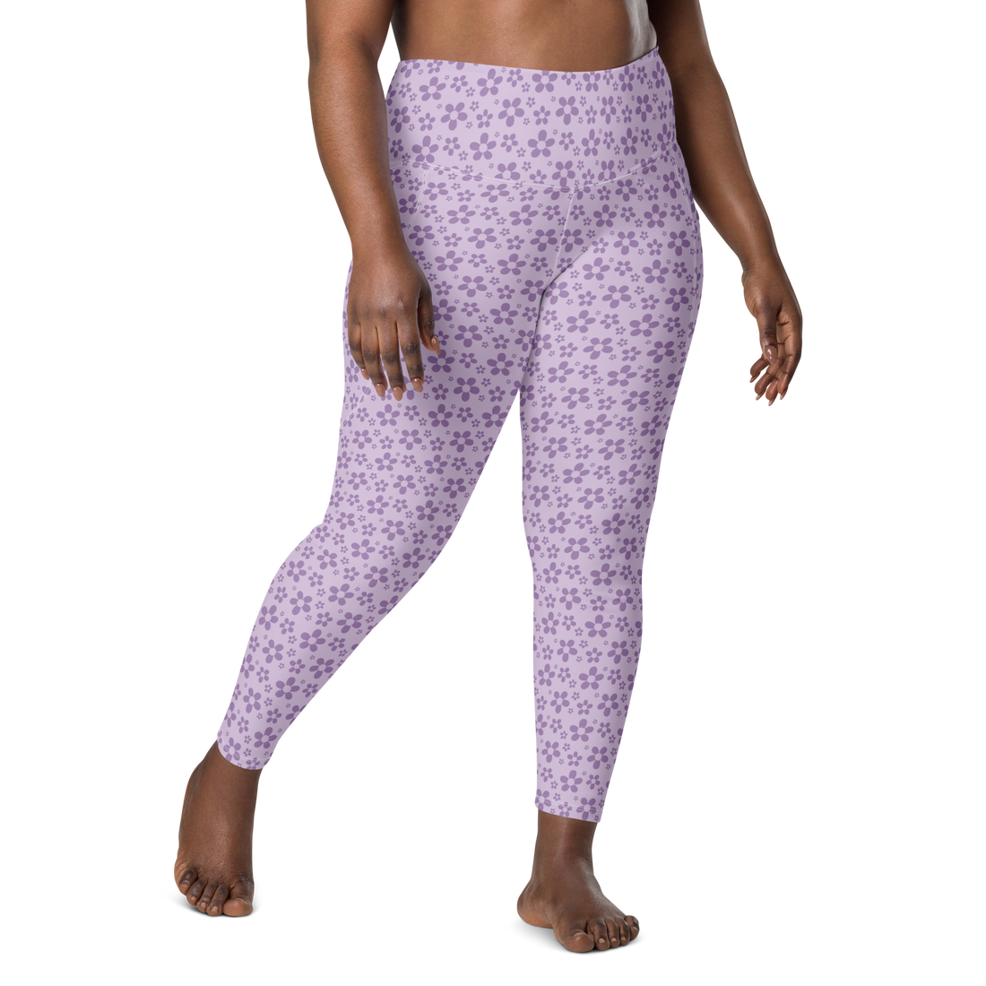 Monochrome Lavender Leggings with Pockets