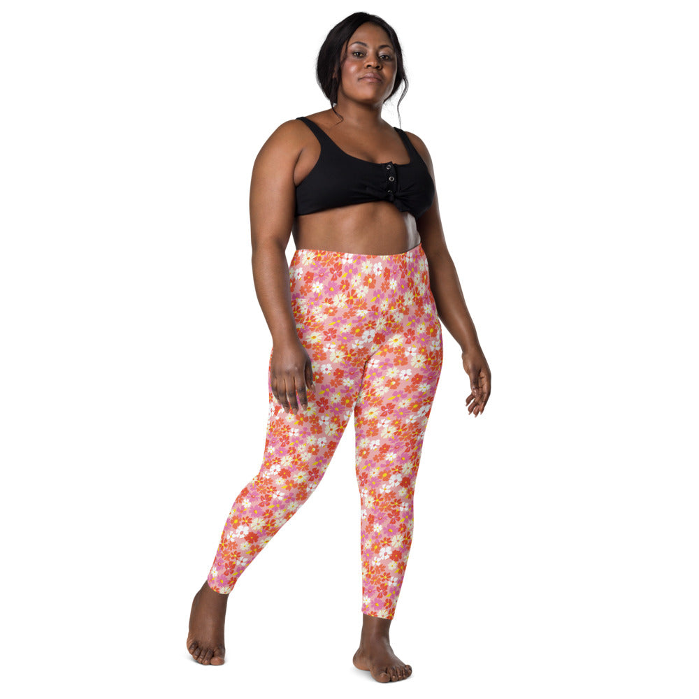 Fleur Pink Leggings with Pockets