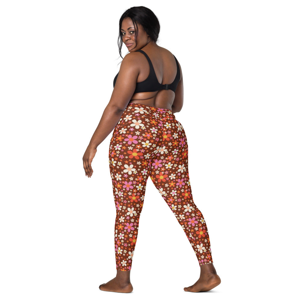Daisy Mahogany Leggings with Pockets