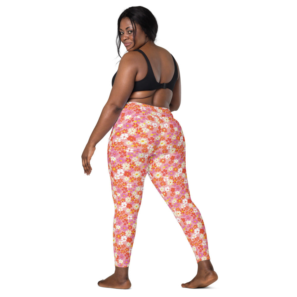 Fleur Pink Leggings with Pockets