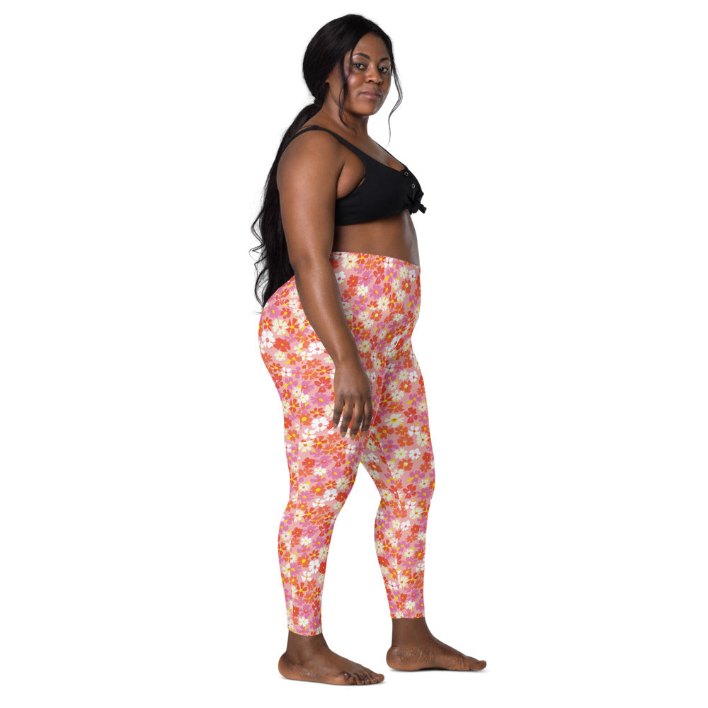 Fleur Pink Leggings with Pockets
