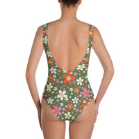 Daisy Green One-Piece Swimsuit