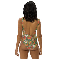 '70s Green One-Piece Swimsuit