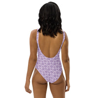 Monochrome Lavender One-Piece Swimsuit