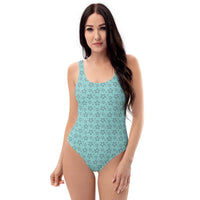 Monochrome Blue One-Piece Swimsuit